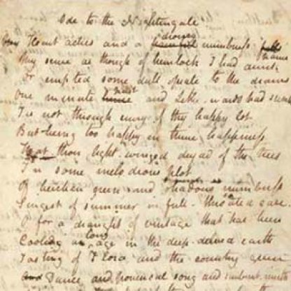Keat's Ode to a Nightingale manuscript